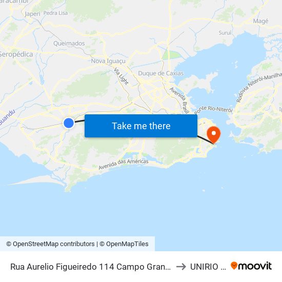 Rua Aurelio Figueiredo 114 Campo Grande Rio De Janeiro - Rio De Janeiro 23052 Brasil to UNIRIO - Campus V map