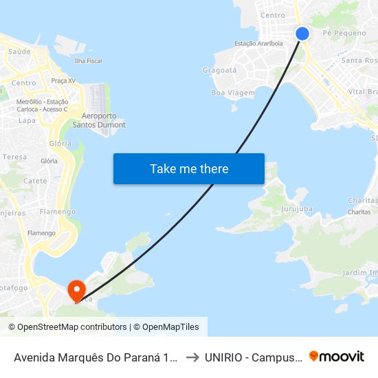 Avenida Marquês Do Paraná 189 to UNIRIO - Campus V map