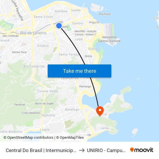 Central Do Brasil | Intermunicipais to UNIRIO - Campus V map