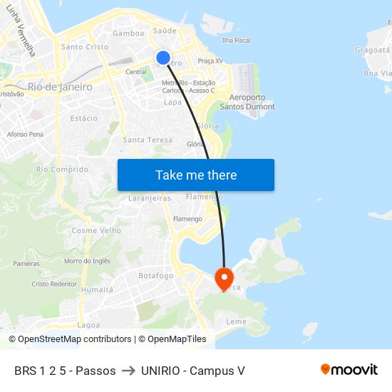 BRS 1 2 5 - Passos to UNIRIO - Campus V map