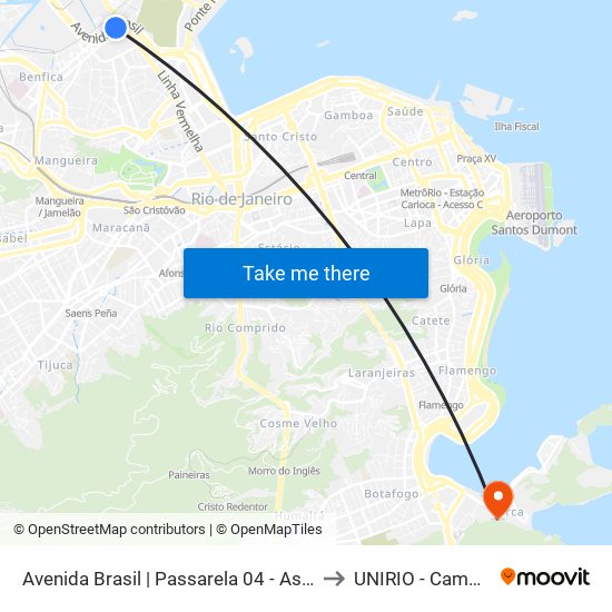Avenida Brasil | Passarela 04 - Assaí Caju to UNIRIO - Campus V map