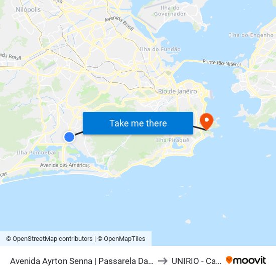 Avenida Ayrton Senna | Passarela Da Gardênia | Uptown to UNIRIO - Campus V map