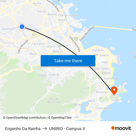 Engenho Da Rainha to UNIRIO - Campus V map