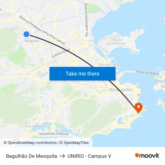 Bagulhão De Mesquita to UNIRIO - Campus V map