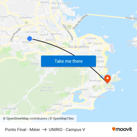 Ponto Final - Méier to UNIRIO - Campus V map