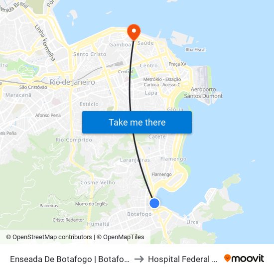 Enseada De Botafogo | Botafogo De Futebol E Regatas (Sentido Centro) to Hospital Federal Dos Servidores Do Estado map