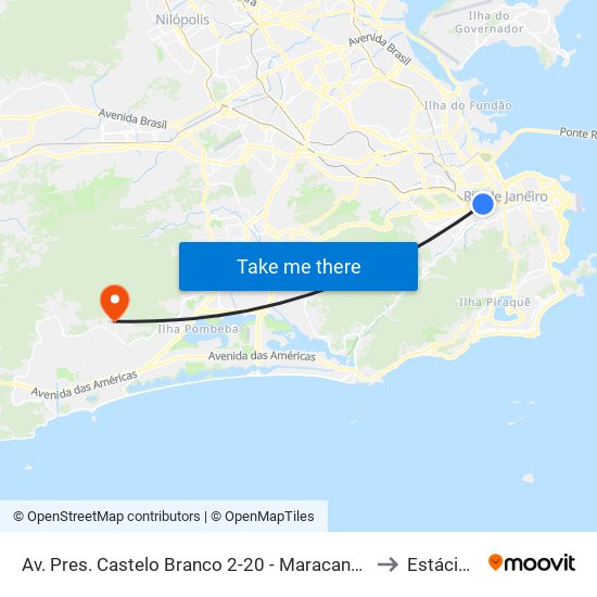 Av. Pres. Castelo Branco 2-20 - Maracanã Rio De Janeiro - Rj Brasil to Estácio De Sá map
