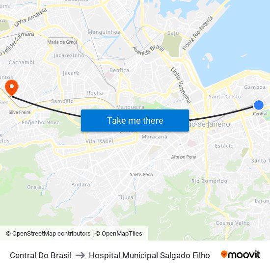 Central Do Brasil to Hospital Municipal Salgado Filho map