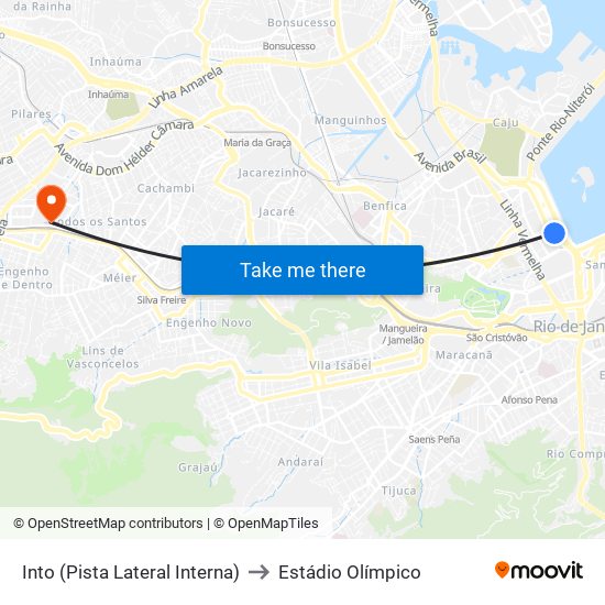 Into (Pista Lateral Interna) to Estádio Olímpico map