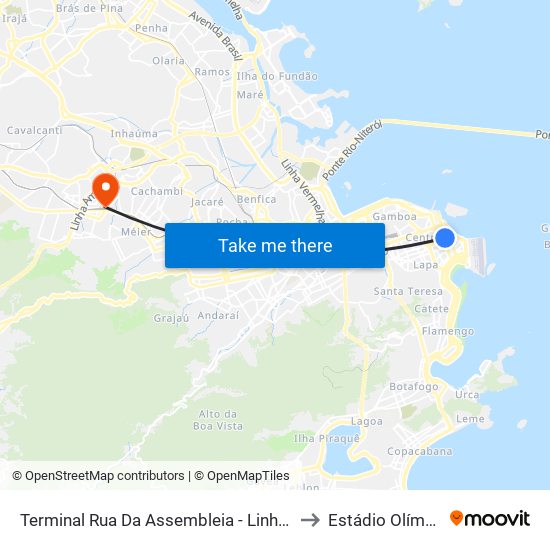Terminal Rua Da Assembleia - Linha 2114 to Estádio Olímpico map