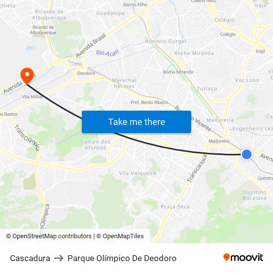 Cascadura to Parque Olímpico De Deodoro map