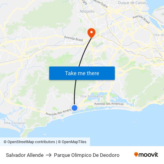 Salvador Allende to Parque Olímpico De Deodoro map