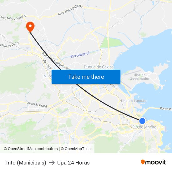 Into (Municipais) to Upa 24 Horas map