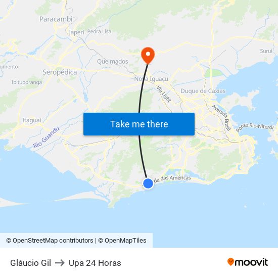 Gláucio Gil to Upa 24 Horas map