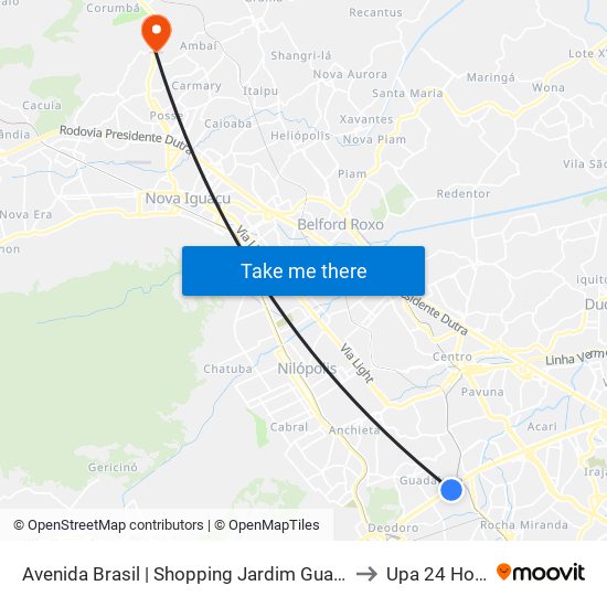 Avenida Brasil | Shopping Jardim Guadalupe to Upa 24 Horas map