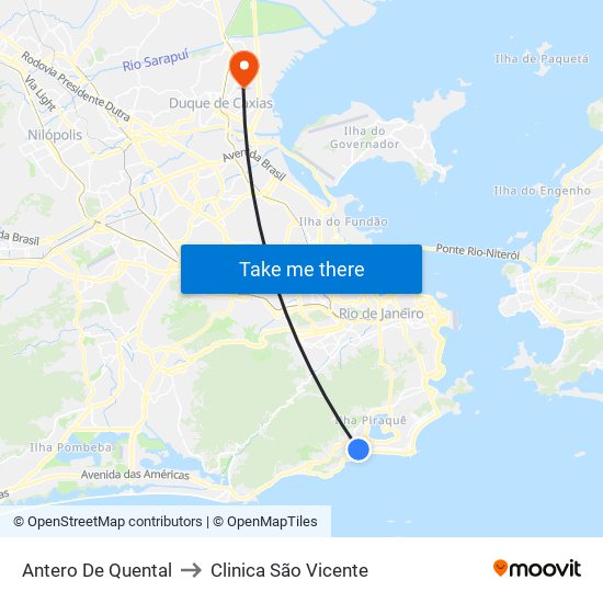 Antero De Quental to Clinica São Vicente map