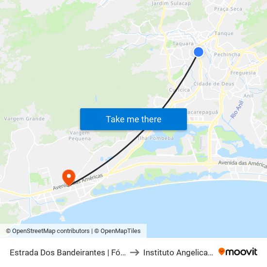 Estrada Dos Bandeirantes | Fórum Taquara to Instituto Angelica Mendes map