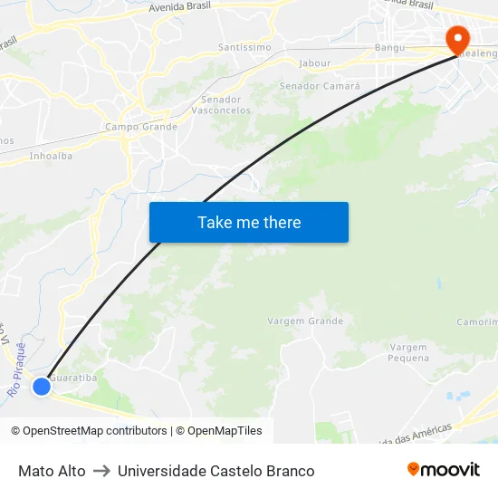 Mato Alto to Universidade Castelo Branco map