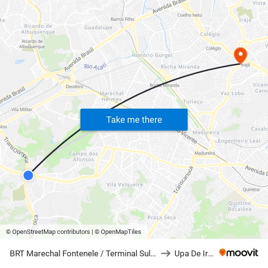 BRT Marechal Fontenele / Terminal Sulacap to Upa De Irajá map