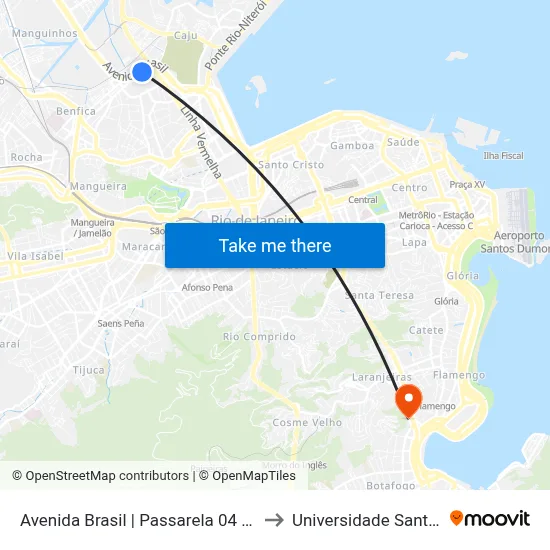 Avenida Brasil | Passarela 04 / Assaí Caju to Universidade Santa Úrsula map