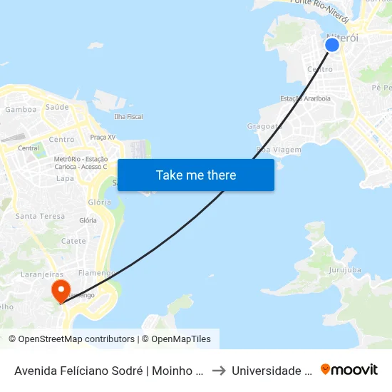 Avenida Felíciano Sodré | Moinho Atlântico / Porto De Niterói to Universidade Santa Úrsula map