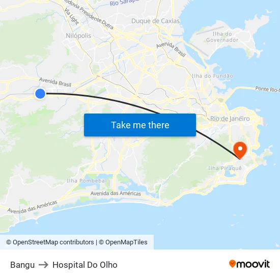 Bangu to Hospital Do Olho map