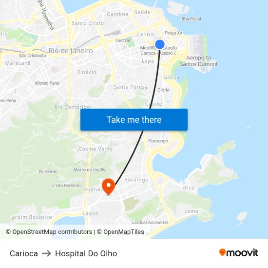 Carioca to Hospital Do Olho map