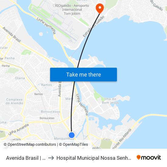Avenida Brasil | Fiocruz to Hospital Municipal Nossa Senhora Do Loreto map