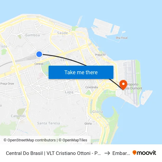 Central Do Brasil | VLT Cristiano Ottoni - Pequena África to Embarque map
