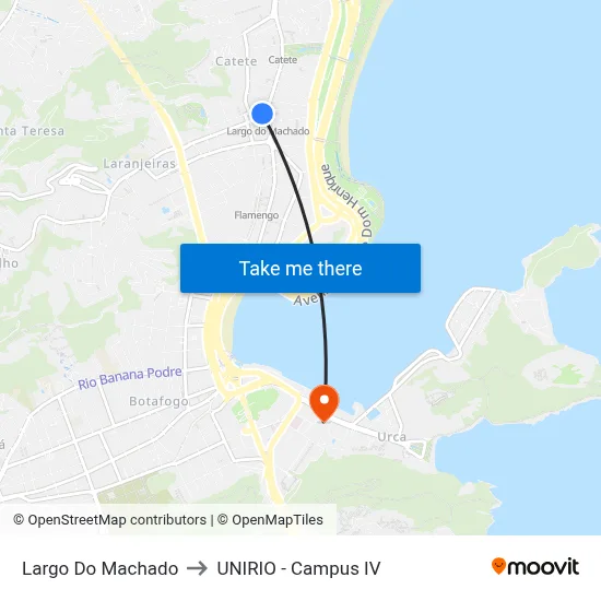 Largo Do Machado to UNIRIO - Campus IV map