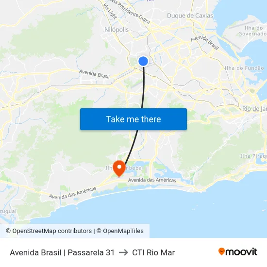 Avenida Brasil | Passarela 31 to CTI Rio Mar map