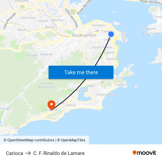 Carioca to C. F. Rinaldo de Lamare map