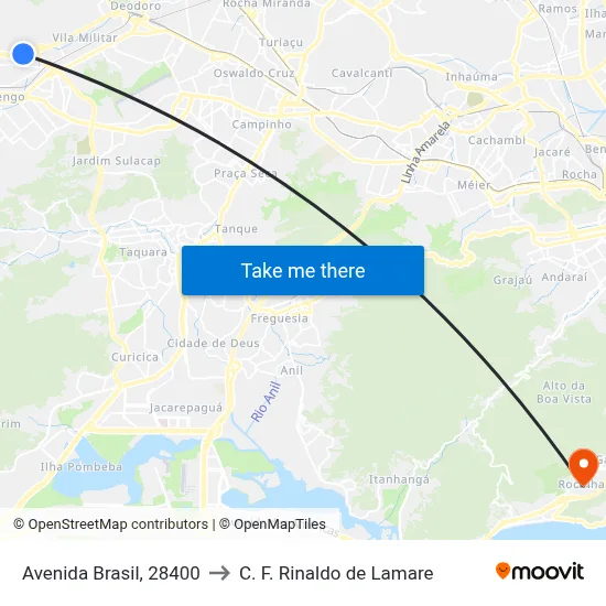 Avenida Brasil, 28400 to C. F. Rinaldo de Lamare map