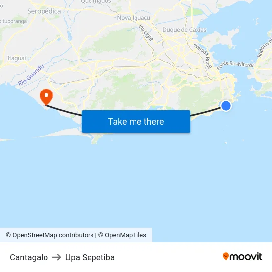 Cantagalo to Upa Sepetiba map