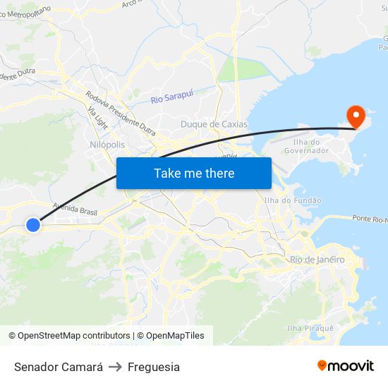 Senador Camará to Freguesia map