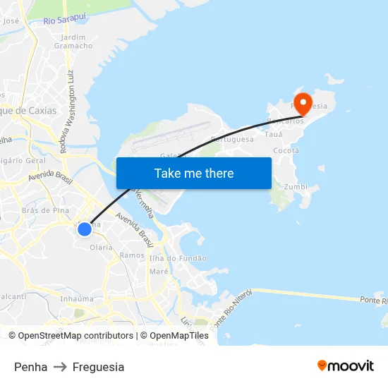 Penha to Freguesia map