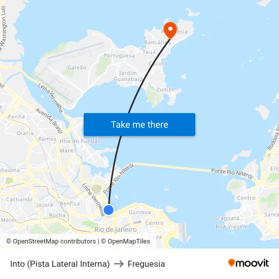 Into (Pista Lateral Interna) to Freguesia map