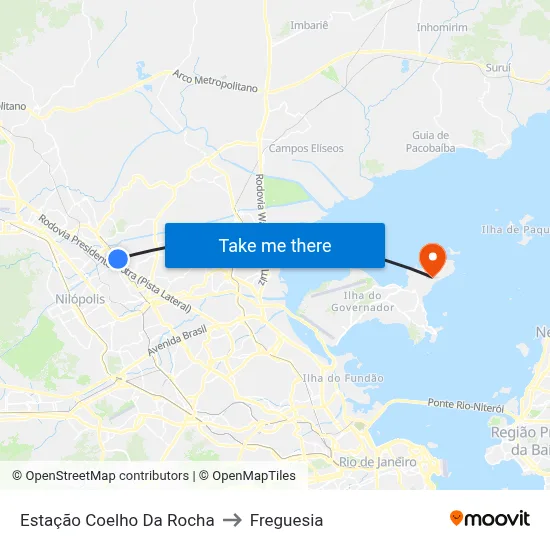 Estação Coelho Da Rocha to Freguesia map