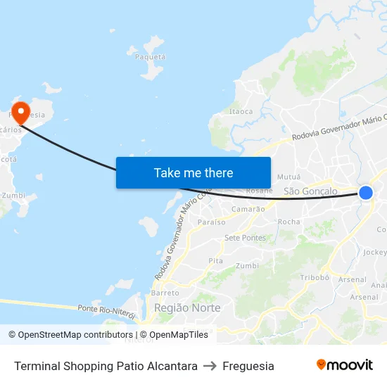 Terminal Shopping Patio Alcantara to Freguesia map