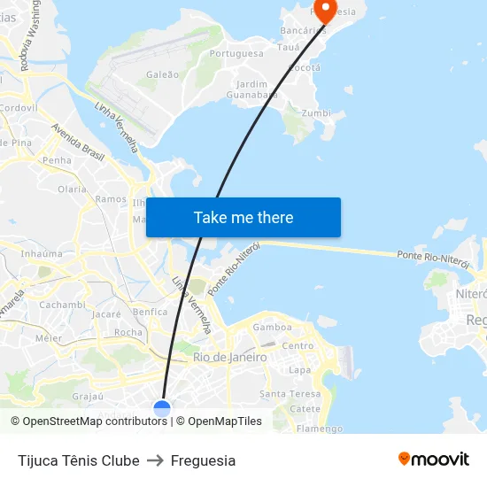 Tijuca Tênis Clube to Freguesia map