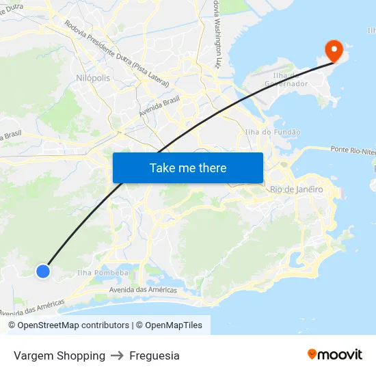 Vargem Shopping to Freguesia map