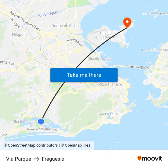 Via Parque to Freguesia map