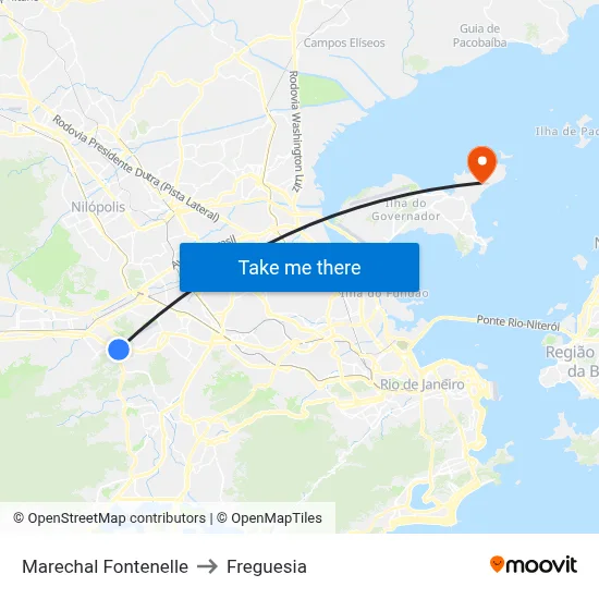 Marechal Fontenelle to Freguesia map