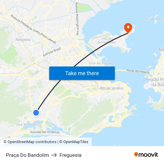 Praça Do Bandolim to Freguesia map