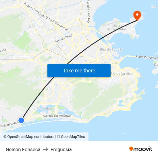 Gelson Fonseca to Freguesia map