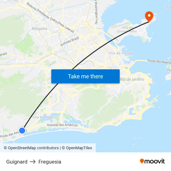 Guignard to Freguesia map