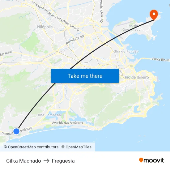 Gilka Machado to Freguesia map