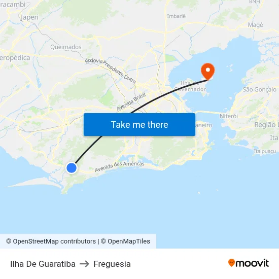 Ilha De Guaratiba to Freguesia map