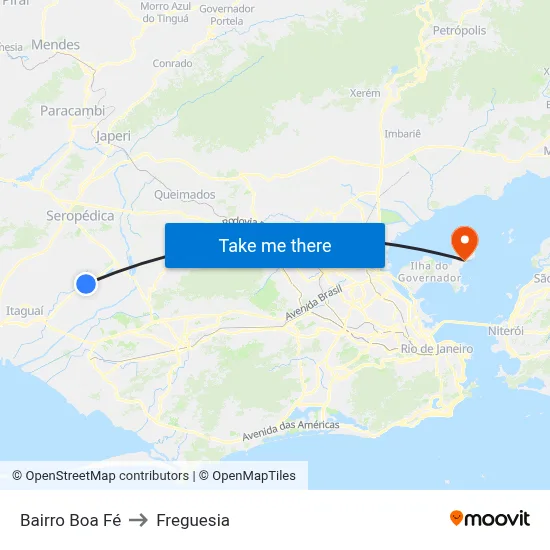 Bairro Boa Fé to Freguesia map