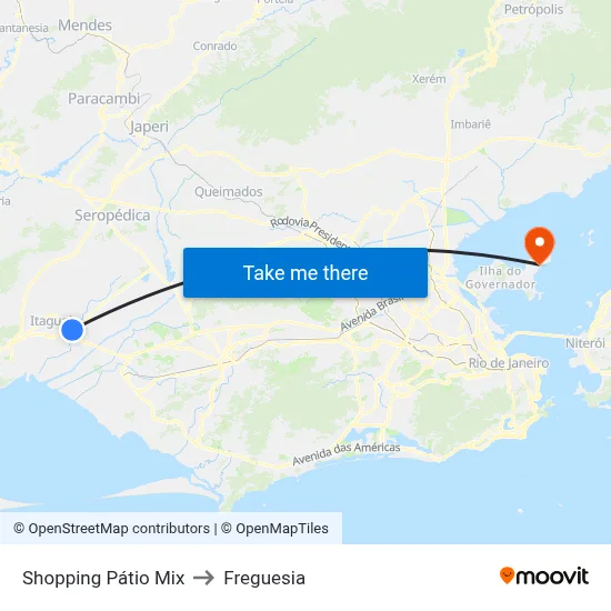 Shopping Pátio Mix to Freguesia map